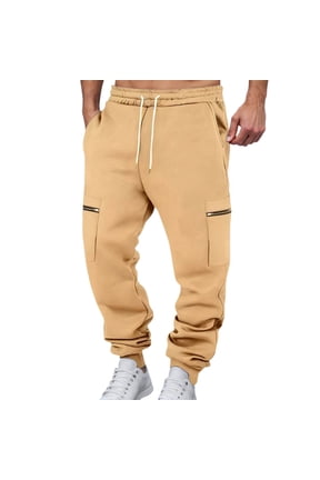 Mens Cargo Joggers Fall Winter With Zipper Pockets For Workout Training Athletic Pants