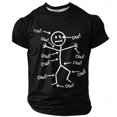 thumbnail image 1 of Bibifish Mens Crew Neck Short Sleeve Graphic T-Shirts Funny Stick Figure Print Soft Casual Streetwear Novelty Oversized Tee Shirt, 1 of 2