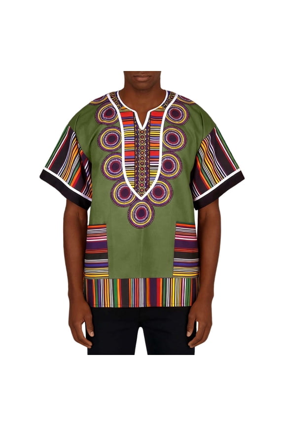 Mens Crew Neck T-Shirts African Tribal Dashiki Print Short Sleeve Tees Colorful Geometric Pattern Casual Ethnic Festival Oversized Tee Shirt