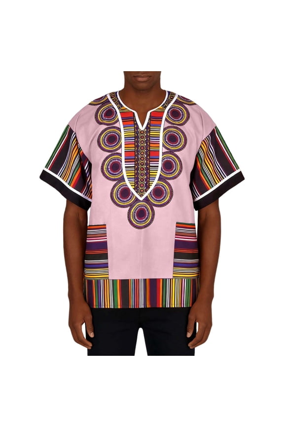 Mens Crew Neck T-Shirts African Tribal Dashiki Print Short Sleeve Tees Colorful Geometric Pattern Casual Ethnic Festival Oversized Tee Shirt