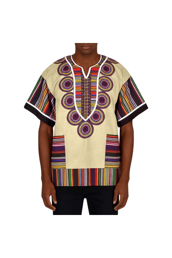 Mens Crew Neck T-Shirts African Tribal Dashiki Print Short Sleeve Tees Colorful Geometric Pattern Casual Ethnic Festival Oversized Tee Shirt