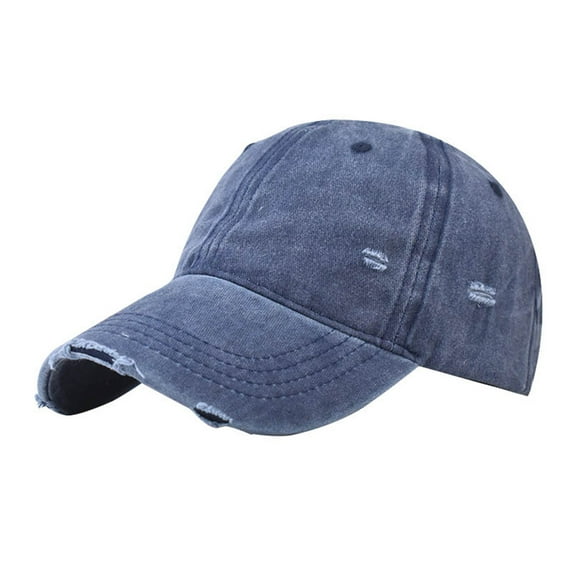 Bibifish Mens Dark Gray Distressed Baseball Cap Ripped Edge Soft Denim Fabric Cap Lightweight Breathable Casual Streetwear Daily Outdoor Sun Protection Cap