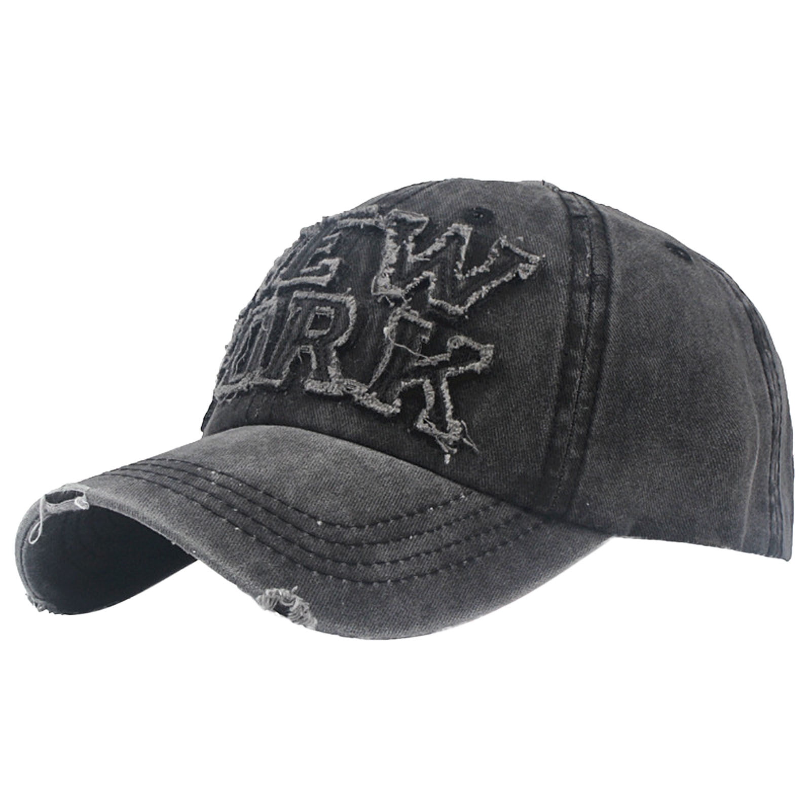 Bibifish Mens Distressed Baseball Cap Ripped New York Letter ...