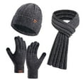 thumbnail image 1 of Bibifish Mens Hat Gloves Scarf Sets 3 Pc Solid Color Beanies Hat Touchscreen Gloves And Long Scarf Cozy Winter Cold Weather Hat Gloves Scarf Sets, 1 of 4
