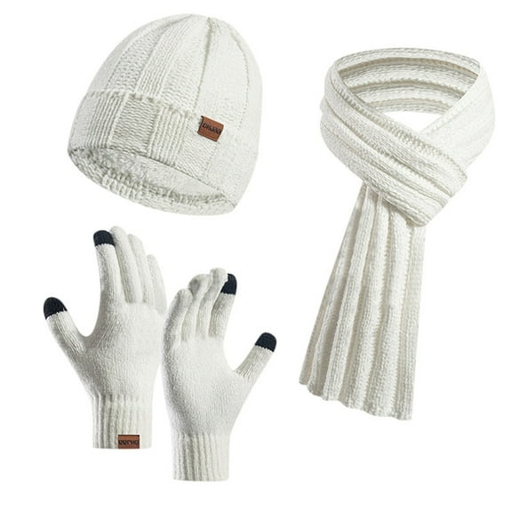 Bibifish Mens Hat Gloves Scarf Sets 3 Pc Solid Color Beanies Hat Touchscreen Gloves And Long Scarf Cozy Winter Cold Weather Hat Gloves Scarf Sets