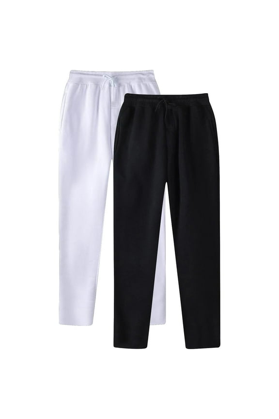 Mens Pants Lightweight Solid Color Elastic Waist Drawstring Trousers Oversized Autumn Wintersports Workout Bottoms With Pockets 2 Pcs