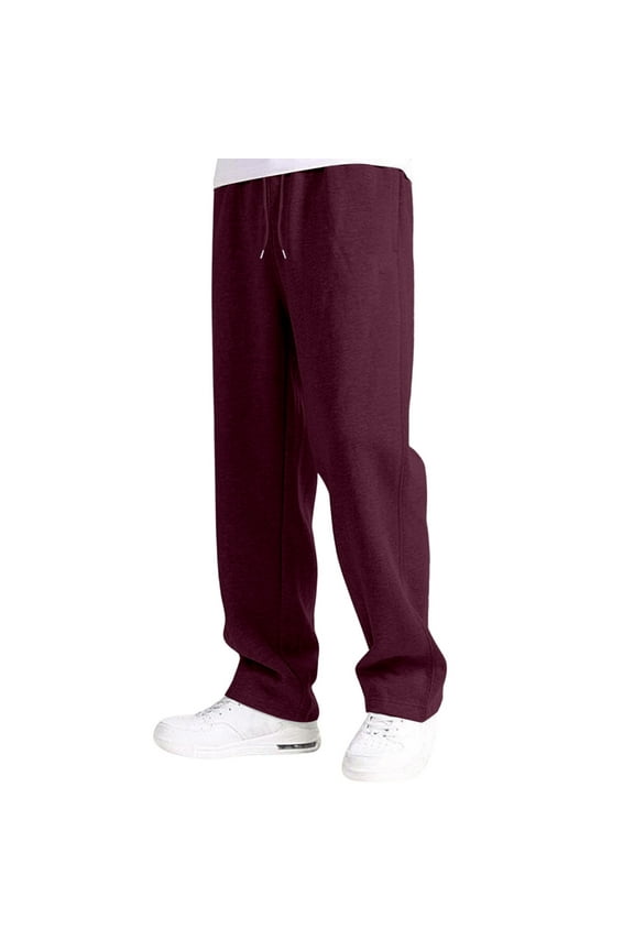 Mens Pants Lined Sweatpants Wide Straight Leg Pants Bottom Sweatpants Joggers Pants Workout High Waisted Yoga Pants With Pockets