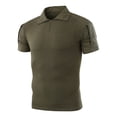 thumbnail image 1 of Bibifish Mens Polo Shirts Camo Print Sleeve Panels Zip Neck Lapel Collar Shirts Short Sleeve Outdoor Daily Tops, 1 of 2