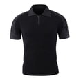 thumbnail image 1 of Bibifish Mens Polo Shirts Camo Print Sleeve Panels Zip Neck Lapel Collar Shirts Short Sleeve Outdoor Daily Tops, 1 of 2