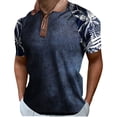 thumbnail image 1 of Bibifish Mens Polo Shirts Print Short Sleeve Contrast Plaid Collar Multi Green Shirts Summer Travel Wear Tops, 1 of 4