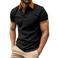 thumbnail image 1 of Bibifish Mens Polo Shirts Contrast Lapel Collar Multi Line Edge Shirts Mens Spring Summer Street Casual Tops, 1 of 9