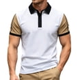 thumbnail image 1 of Bibifish Mens Polo Shirts Short Sleeve Color Block Raglan Casual Shirts Classic Fit Daily Wear Tops, 1 of 4