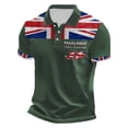 thumbnail image 1 of Bibifish Mens Polo Shirts Short Sleeve Falklands War Text Map UK Flag Print Casual Shirts Classic Fit Daily Tops, 1 of 3