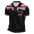 thumbnail image 1 of Bibifish Mens Polo Shirts Short Sleeve Falklands War Text Map UK Flag Print Casual Shirts Classic Fit Daily Tops, 1 of 3