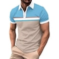 thumbnail image 1 of Bibifish Mens Polo Shirts Short Sleeve Horizontal Stripe Color Block Casual Shirts Classic Fit Daily Wear Tops, 1 of 3