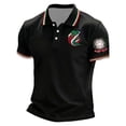 thumbnail image 1 of Bibifish Mens Polo Shirts Short Sleeve Striped Collar Graphic Casual Shirts Classic Fit Daily Wear Tops, 1 of 2