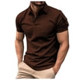 thumbnail image 1 of Bibifish Mens Polo Shirts Side Sleeve Pocket Detail Shirts Point Collar Button Front Simple Casual Tops, 1 of 7