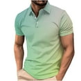 thumbnail image 1 of Bibifish Mens Polo Shirts Two Tone Gradient Solid Short Sleeve Polo Shirts Regular Fit Lightweight Daily Tops, 1 of 5