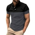 thumbnail image 1 of Bibifish Mens Polo Shirts Two Tone Horizontal Color Block Shirts Mens Spring Summer Daily Commute Regular Tops, 1 of 7