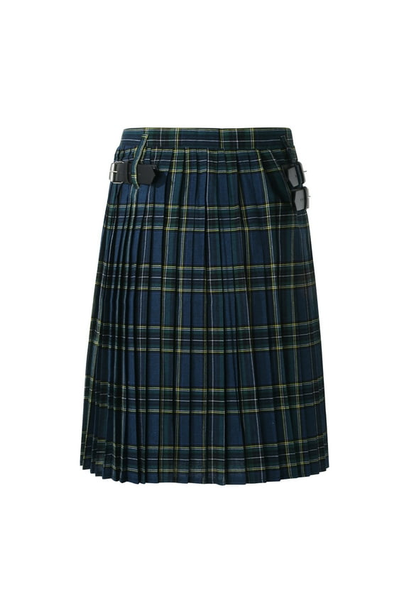 Mens Skirts Casual Retro Scottish Style Plaid Skirts Contrast Waistband Midi Length Scottish Utility Kilt Scottish Mens Kilt