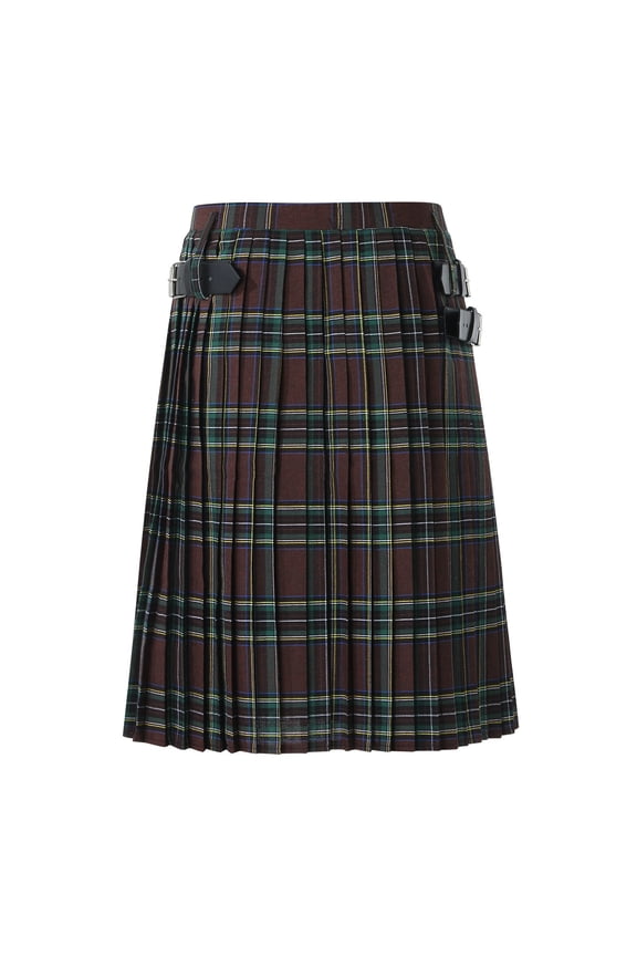 Mens Skirts Casual Retro Scottish Style Plaid Skirts Contrast Waistband Midi Length Scottish Utility Kilt Scottish Mens Kilt
