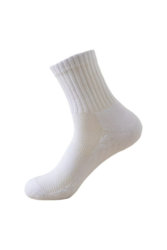 Mens Spocks Autumn Winter Solid Color Towel Bottom Honeycomb Non Sports Basketball Socks Breathable Mid Calf Socks