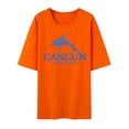 thumbnail image 1 of Bibifish Mens T-Shirt Graphic Cancun Dolphin Print Crew Neck Short Sleeve Oversized Loose Fit Tee Vacation Themed Casual Wear Top, 1 of 2