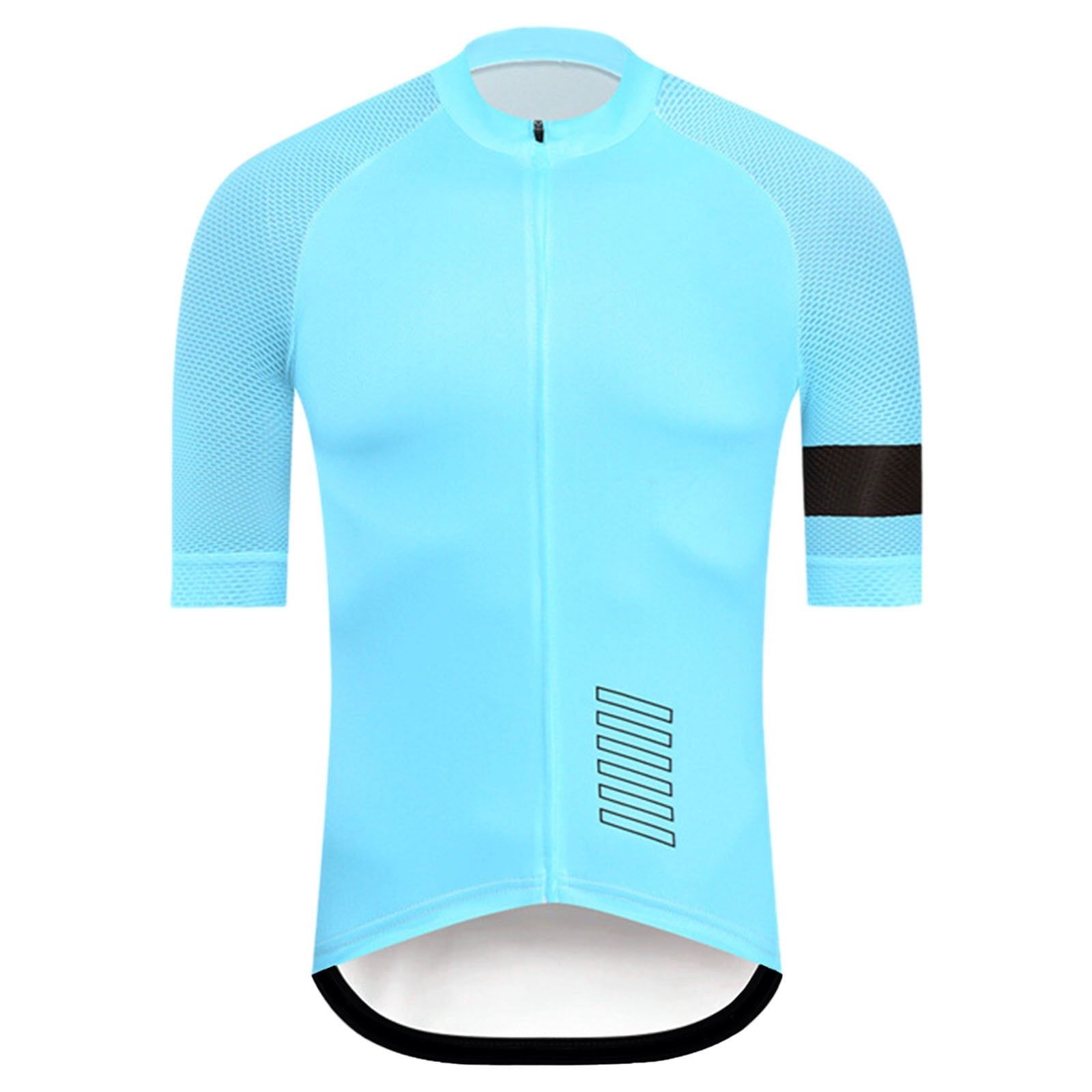 Bibifish Mens T-Shirt Quick Dry Zipper Front Stand Collar Short Sleeve ...
