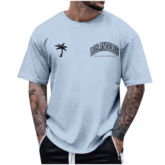 Bibifish Mens T Shirt Short Sleeve Crew Neck Color Block Print Athletic Tees Summer Casual Sports Workout Tops
