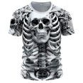 thumbnail image 1 of Bibifish Mens T Shirt Short Sleeve Crew Neck Skeleton Print Funny Tees Loose Fit Fall Halloween Casual Party Tops, 1 of 2