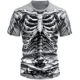 thumbnail image 1 of Bibifish Mens T Shirt Short Sleeve Crew Neck Skeleton Print Funny Tees Loose Fit Fall Halloween Casual Party Tops, 1 of 2