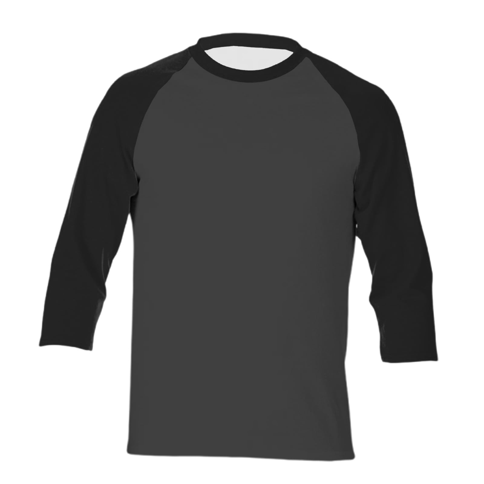 Bibifish Mens T-Shirt Stretchy Raglan Sleeve Crew Neck Three-Quarter Length Regular Tshirts Casual Daily Baseball Style Tee