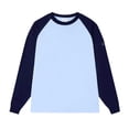 thumbnail image 1 of Bibifish Mens T-Shirts Contrast Raglan Sleeve Crew Neck Long Sleeve Plain Basic Undershirt Tees, 1 of 5