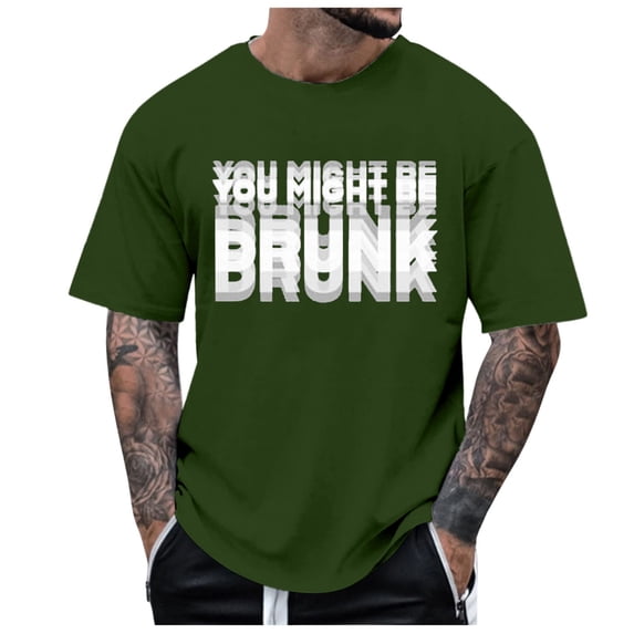 Bibifish Mens T-Shirts Crew Neck Short Sleeve Slogan Print Tshirts Casual Street Comfort Daily Tee Tops