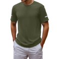 thumbnail image 1 of Bibifish Mens T-Shirts Curved Hem Solid Color Casual Tee Tops Crew Neck Short Sleeve Tees, 1 of 4