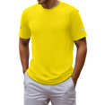 thumbnail image 1 of Bibifish Mens T-Shirts Curved Hem Solid Color Casual Tee Tops Crew Neck Short Sleeve Tees, 1 of 4