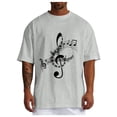thumbnail image 1 of Bibifish Mens T-Shirts Loose Fit Crew Neck Music Note Print Tees Casual Daily Short Sleeve Tshirts, 1 of 5