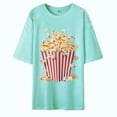 thumbnail image 1 of Bibifish Mens T-Shirts Loose Fit Crew Neck Popcorn Graphic Print Tshirts Casual Trendy Short Sleeve Daily Tee Tops, 1 of 2