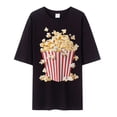 thumbnail image 1 of Bibifish Mens T-Shirts Loose Fit Crew Neck Popcorn Graphic Print Tshirts Casual Trendy Short Sleeve Daily Tee Tops, 1 of 3