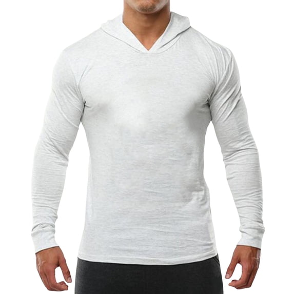 Bibifish Mens T-Shirts Solid Slim Fit Crew Neck Tee Tops Long Sleeve Close Fit Sports Tshirts