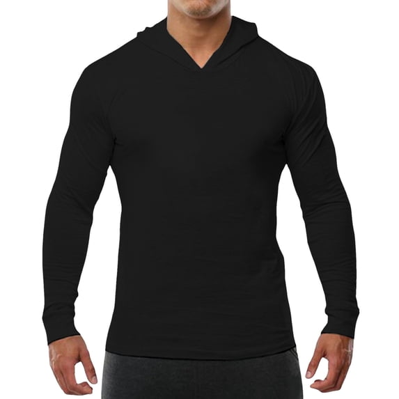 Bibifish Mens T-Shirts Solid Slim Fit Crew Neck Tee Tops Long Sleeve Close Fit Sports Tshirts