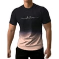 thumbnail image 1 of Bibifish Mens Tops Ombre Brown To White Whatever Print Tshirts Slim Fit Short Sleeve Crew Neck Casual Daily Outdoor Streetwear Fashion Graphic Tees, 1 of 4