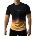 thumbnail image 1 of Bibifish Mens Tops Ombre Brown To White Whatever Print Tshirts Slim Fit Short Sleeve Crew Neck Casual Daily Outdoor Streetwear Fashion Graphic Tees, 1 of 3