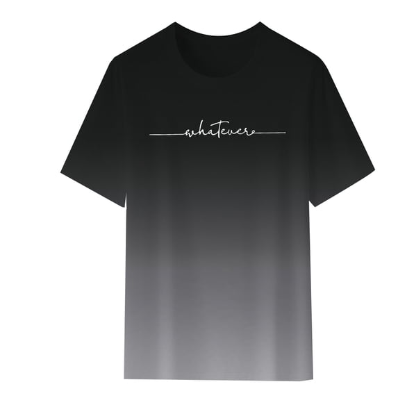 Bibifish Mens Tops Ombre Brown To White Whatever Print Tshirts Slim Fit Short Sleeve Crew Neck Casual Daily Outdoor Streetwear Fashion Graphic Tees