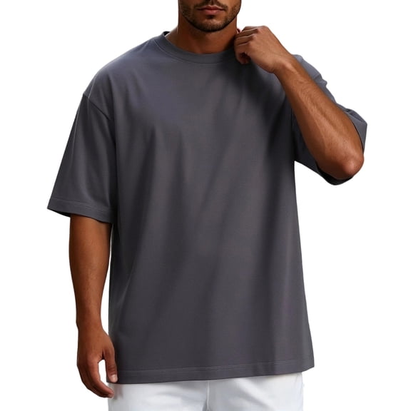 Bibifish Mens Tops Oversized Loose Fit Crew Neck Tshirts Oversized Fit Casual Streetwear Short Sleeve Tees