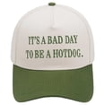 thumbnail image 1 of Bibifish Mens Two Tone Baseball Cap "It'S A Bad Day To Be A Hot Dog" Embroidered Print Black And White Adjustable Funny Daily Hats, 1 of 3
