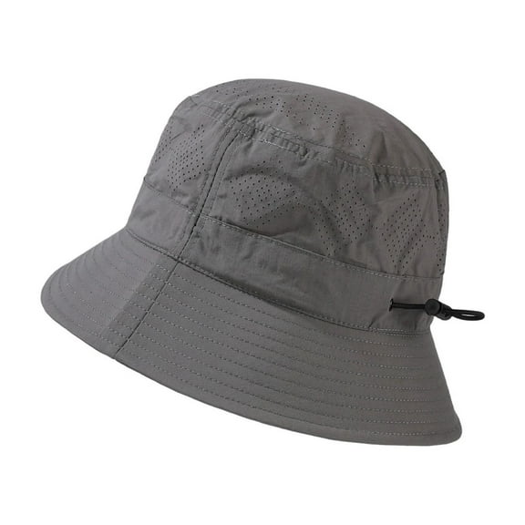 Bibifish Mens Womens Bucket Hat Perforated Breathable Holes Adjustable Drawstring Hat Lightweight Casual Daily Travel Outdoor Activities Sunshade Cap
