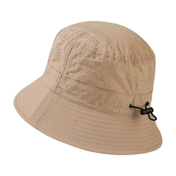 Bibifish Mens Womens Bucket Hat Perforated Breathable Holes Adjustable Drawstring Hat Lightweight Casual Daily Travel Outdoor Activities Sunshade Cap
