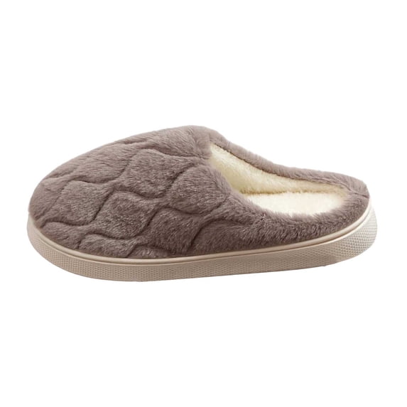 Bibifish Mens Womens Fuzzy Slippers Cute Wave Pattern Thick Sole Warm Indoor House Slippers Indoor Plush Slippers