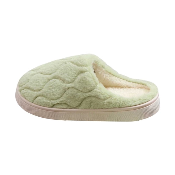 Bibifish Mens Womens Fuzzy Slippers Cute Wave Pattern Thick Sole Warm Indoor House Slippers Indoor Plush Slippers